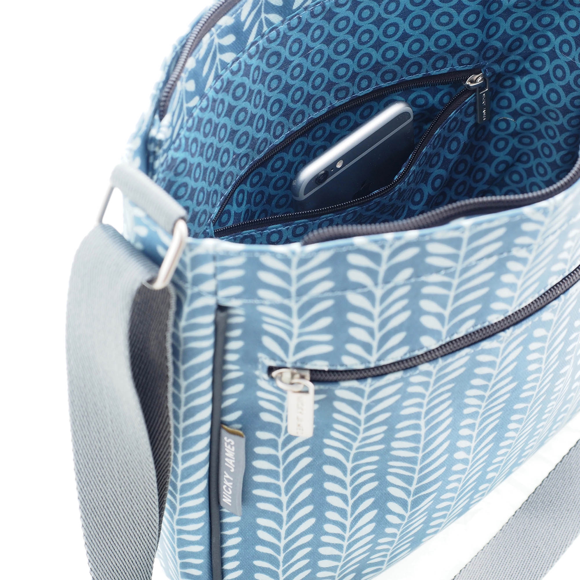 Vine Blue Large Crossbody Bag